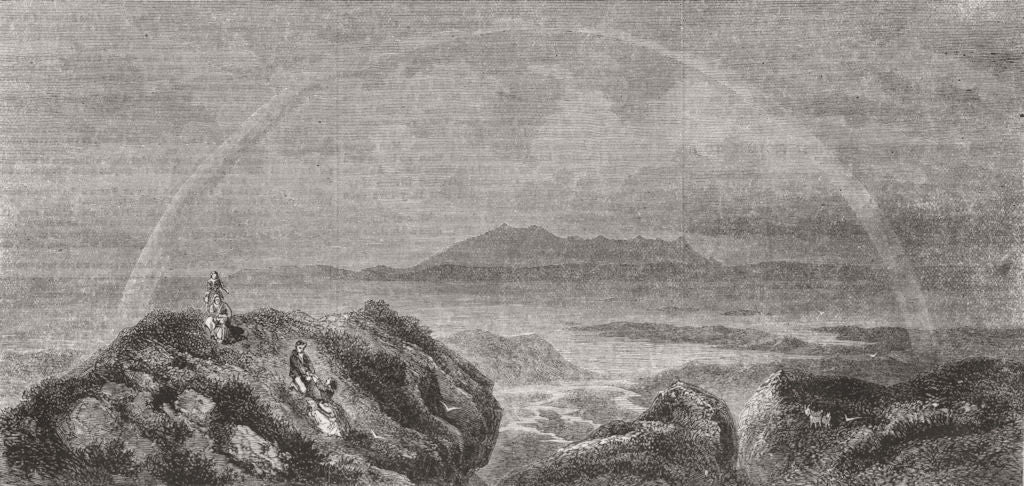 SCOTLAND. Isle of Skye from Arasaig, Inverness-Shire 1860 old antique print